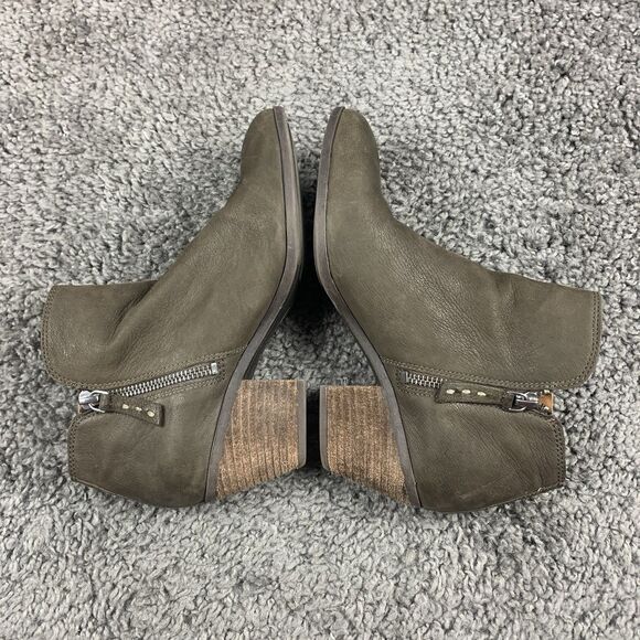 Frye Women's Judith Boot Size 6.5 M Block Heel Bootie Brown Distressed Leather - Picture 4 of 8